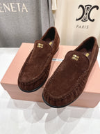 Miumiu 25 Loafer Brown Black Cowhide Suede 175774