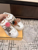 Fendi 25ss Thick-Sole Match Sneakers White Cowhide 470468