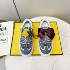 Fendi 25 Match Platform Sneakers Blue Denim Cowhide 469483