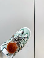 Fendi 25 Match Platform Sneakers Mint Green Cowhide 469478