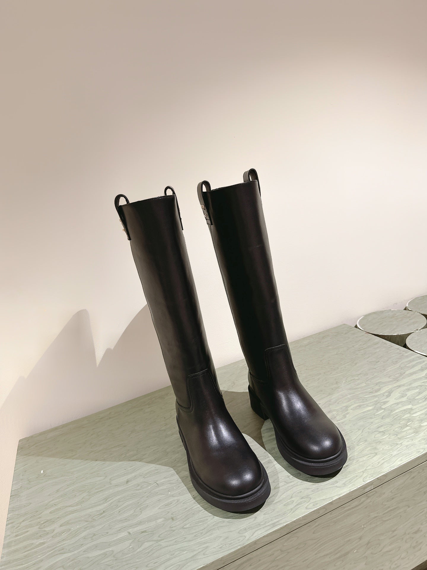 Fendi Long Boots Black Cowhide 463746