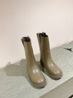 Fendi Ankle Boots Military Green Cowhide 463740