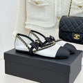 CC 25P Hollow Chain Bow Mary Janes White Mesh 473302