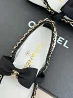CC 25P Hollow Chain Bow Mary Janes White Mesh 473302