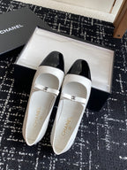 CC 25SS Mary Jane Ballerinas White Lambskin 473422