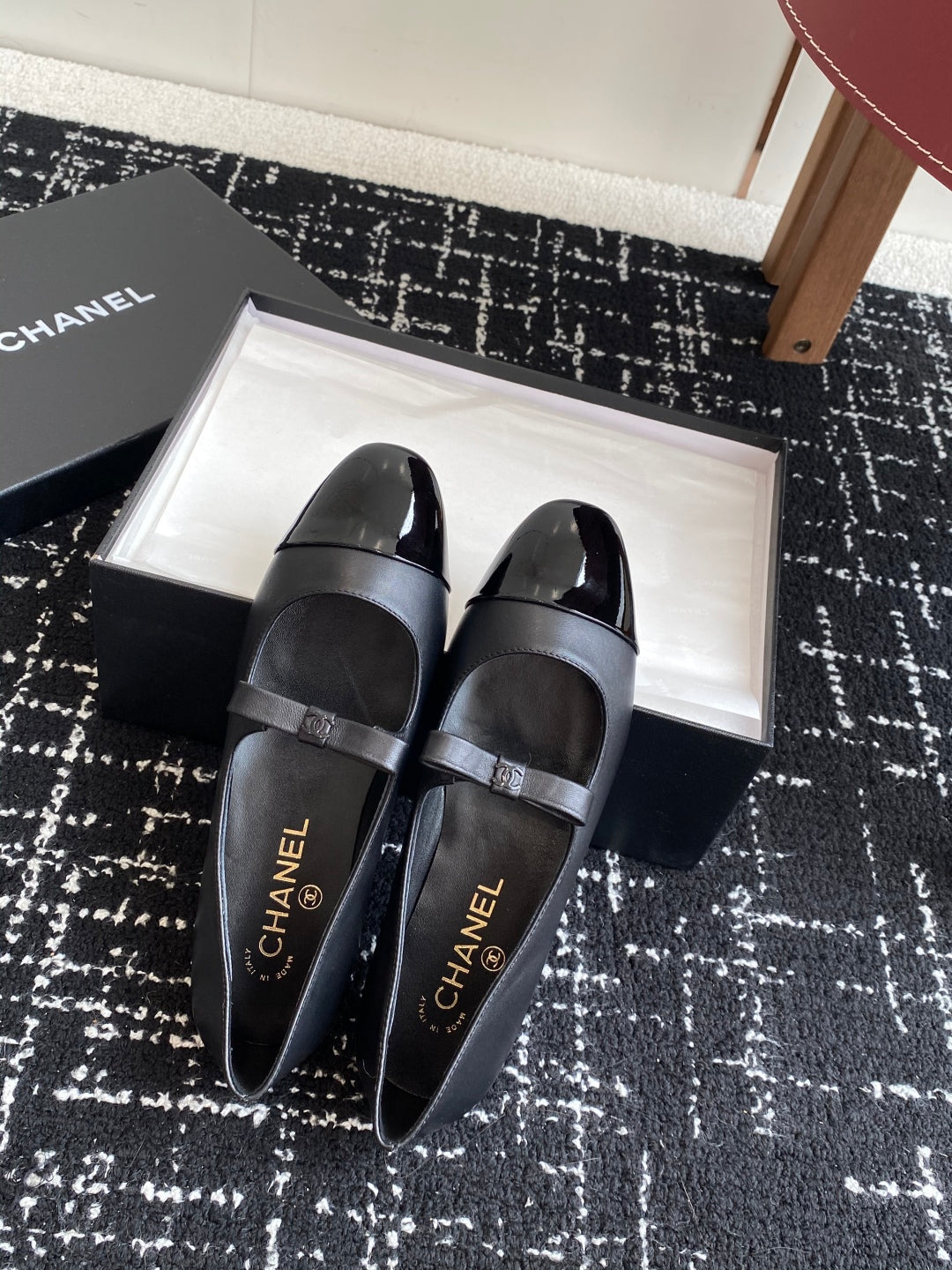 CC 25SS Mary Jane Ballerinas Black Lambskin 473421