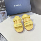 CC 25 Sandals Yellow Rope and Sheepskin 473364