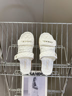 CC 25 Sandals White Rope and Sheepskin 473362