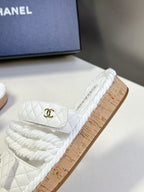 CC 25 Sandals White Rope and Sheepskin 473362