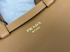 Pra 1BA418 Small Shopping Double Bag 28cm Brown Cowhide  267514