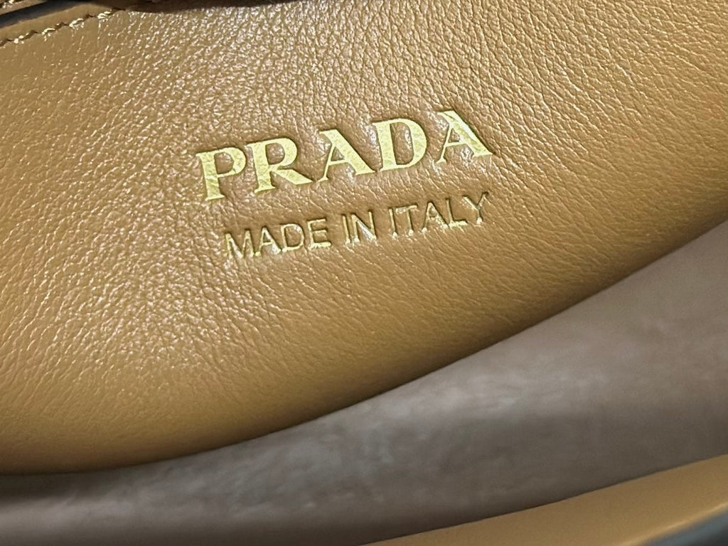 Pra 1BA418 Small Shopping Double Bag 28cm Brown Cowhide  267514