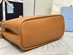 Pra 1BA417 Large Handbag 35cm Brown Calfskin 267494