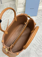 Pra 1BA417 Large Handbag 35cm Brown Calfskin 267494