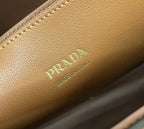 Pra 1BA417 Large Handbag 35cm Brown Calfskin 267494