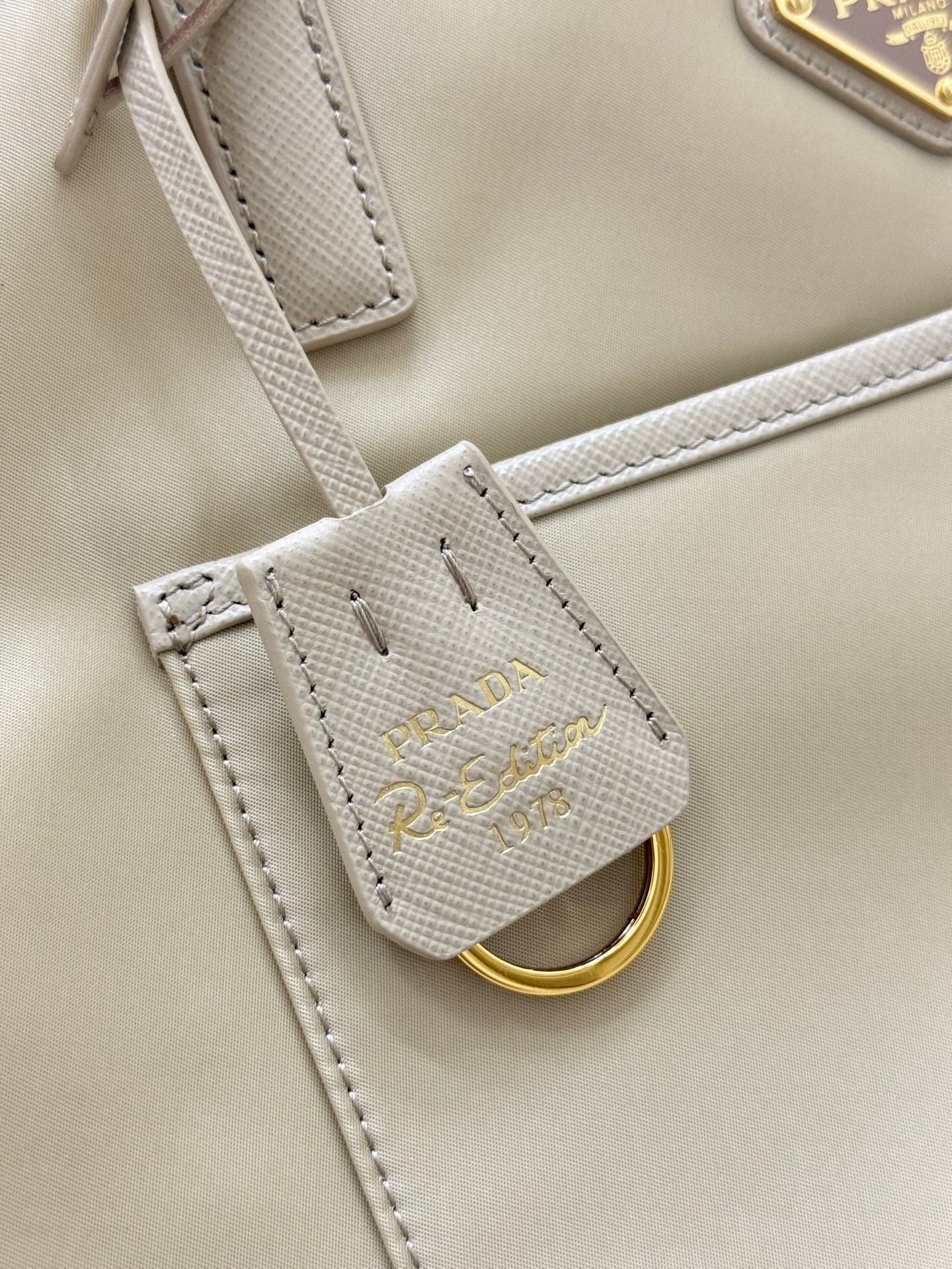 Pra Medium 1BG555 Tote Bag Apricot Nylon 267456