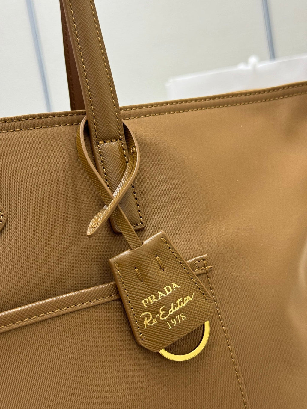 Pra Medium 1BG555 Tote Bag Brown Nylon 267451
