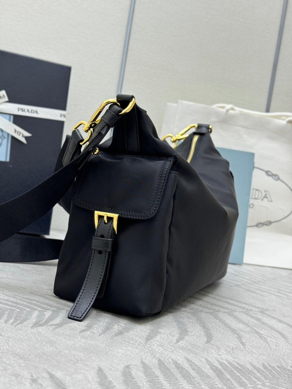 Pra Explorer Bag 32cm Black Nylon and Calfskin 267408