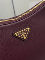 Pra Aimee Underarm Hobo Bag 31cm Burgundy Cowhide 267274
