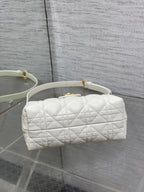 CD Jolie Top Handle Mini Chain Bag 19cm White Cowhide