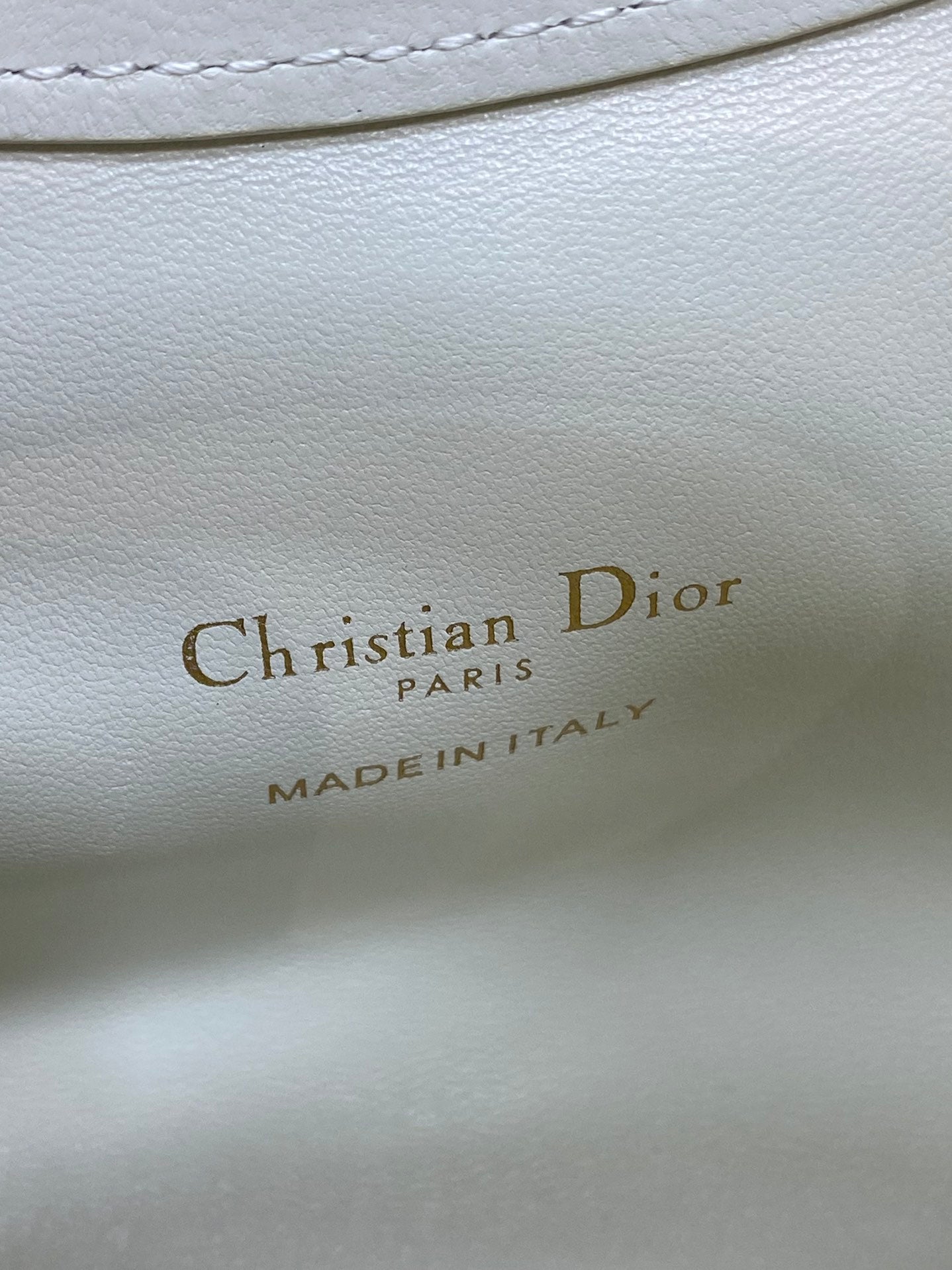 CD Jolie Top Handle Mini Chain Bag 19cm White Cowhide