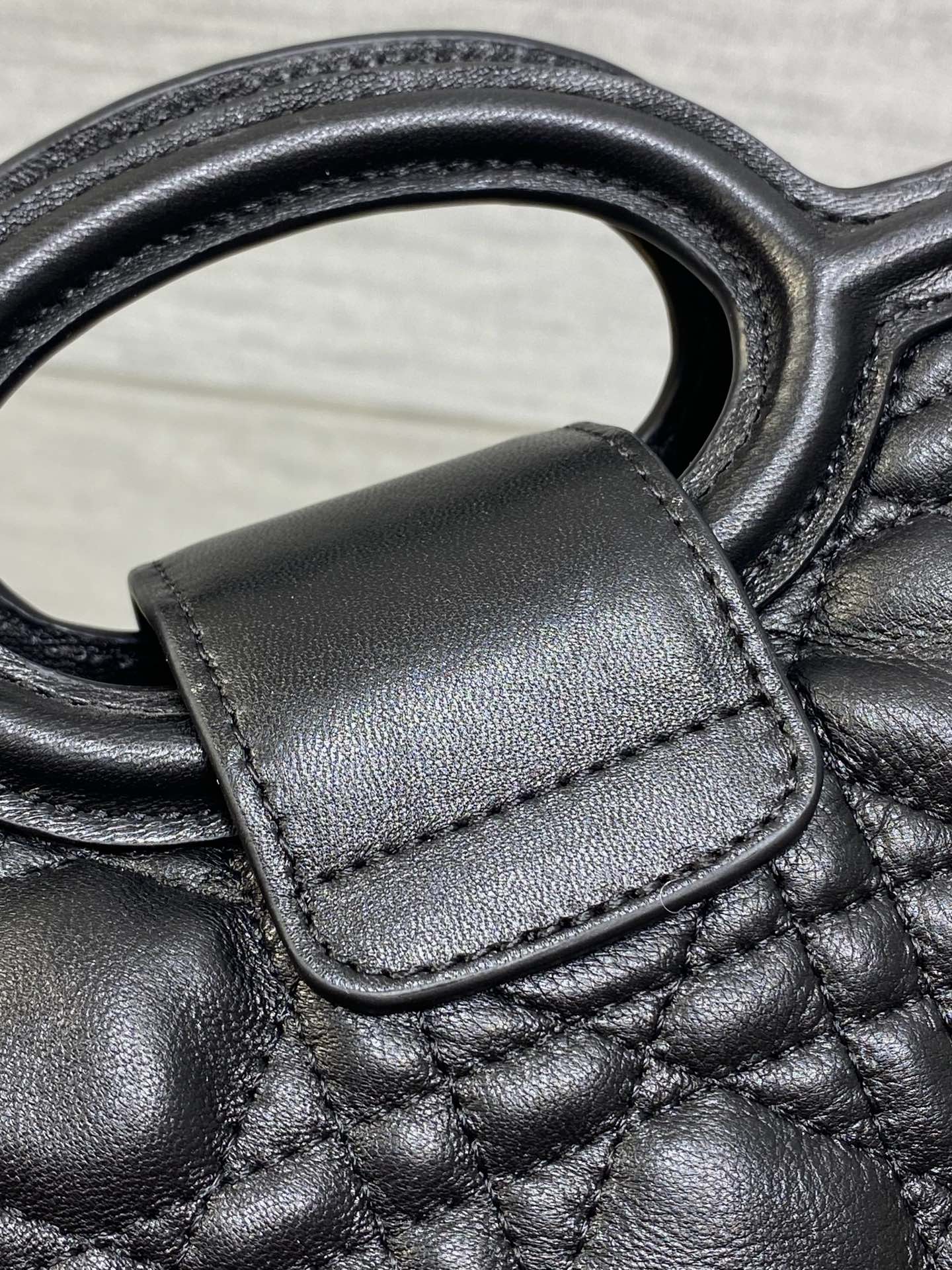 CD Jolie Top Handle Mini Chain Bag 19cm Black Cowhide