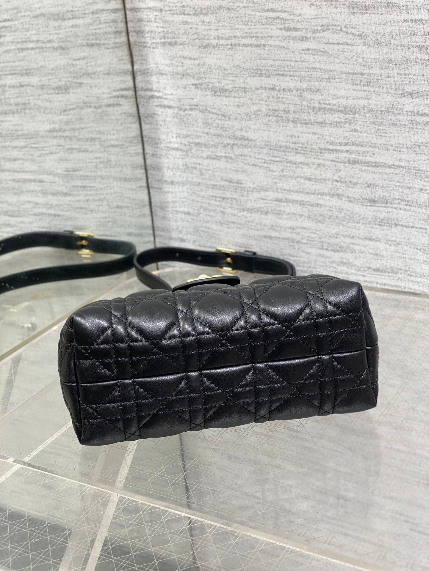 CD Jolie Top Handle Mini Chain Bag 19cm Black Cowhide