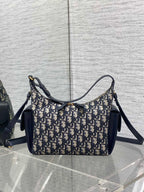 CD D-Dream Two Side Pockets 24cm Blue Canvas and Cowhide
