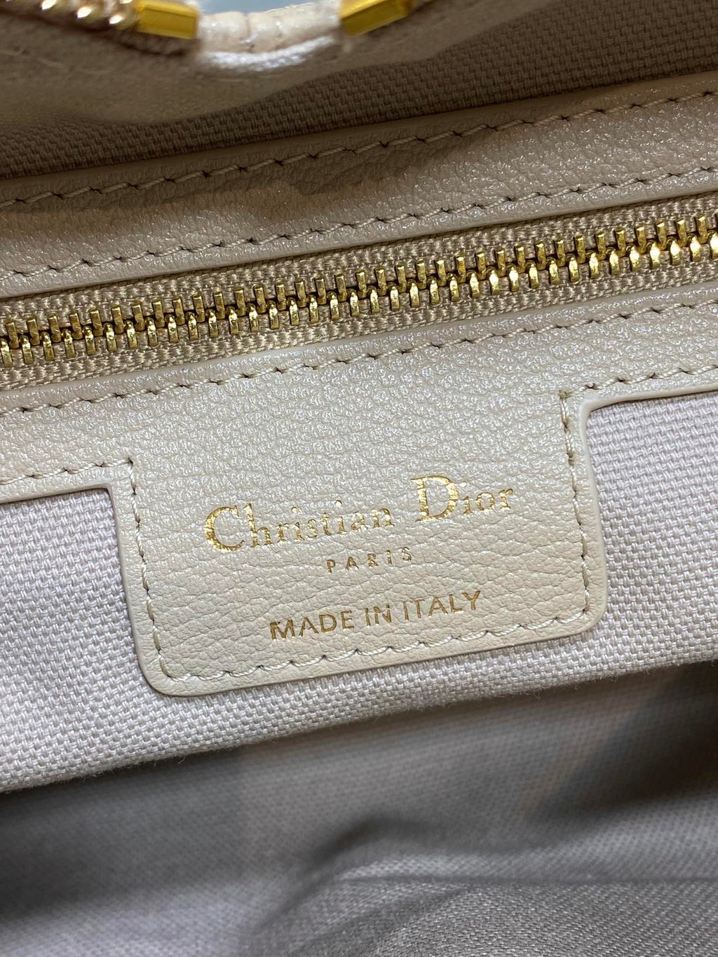 CD VOYAGE Handbag 28cm Cream Cowhide