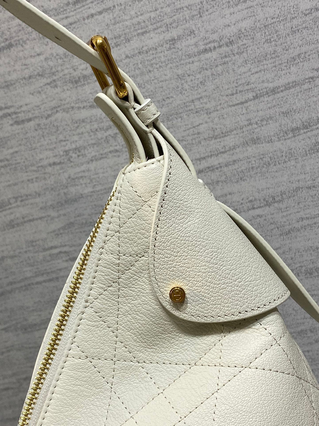 CD VOYAGE Handbag 34cm White Cowhide