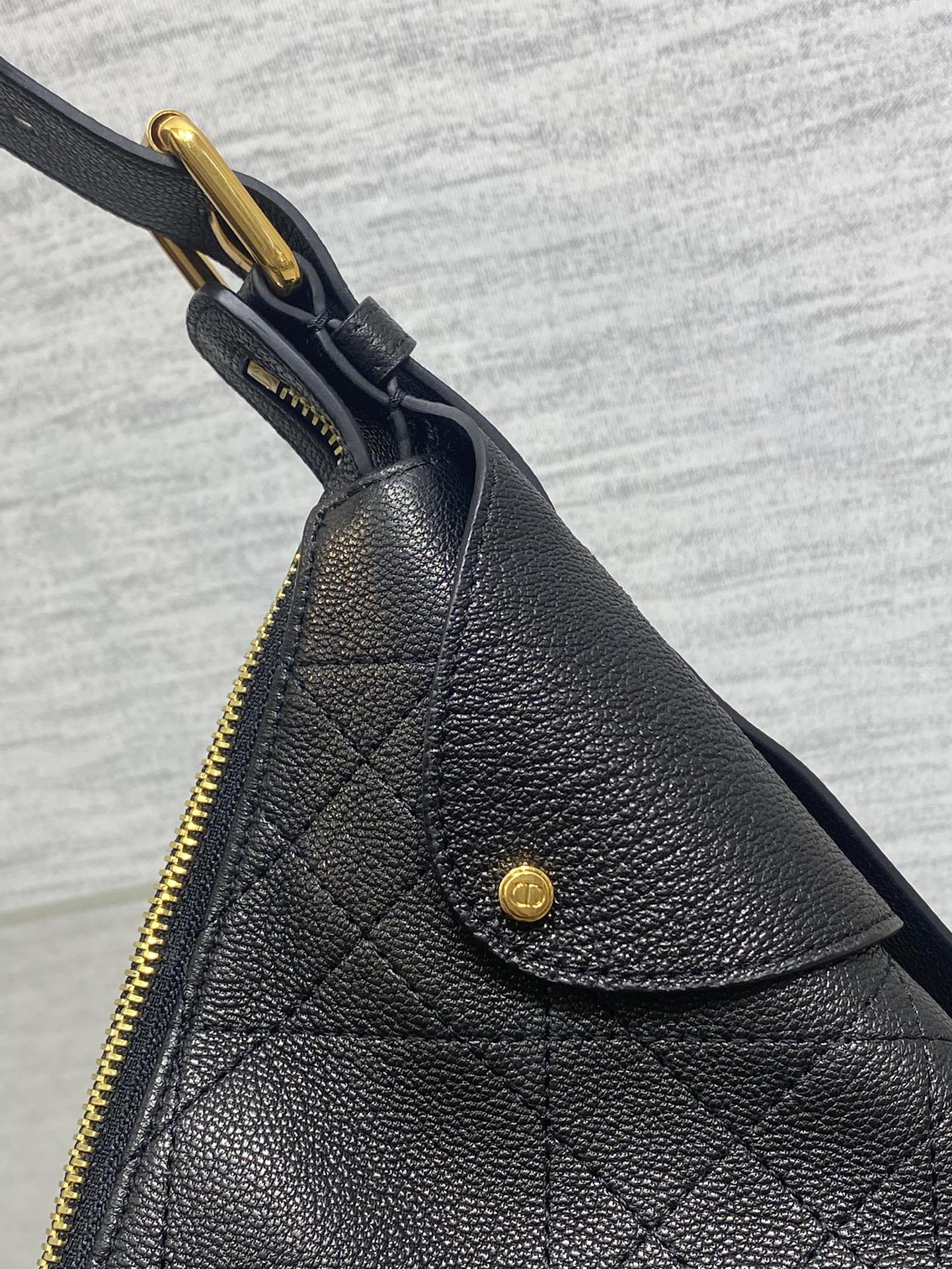 CD VOYAGE Handbag 28cm Black Cowhide