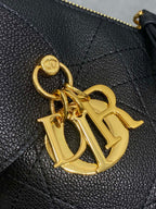 CD VOYAGE Handbag 23cm Black Cowhide