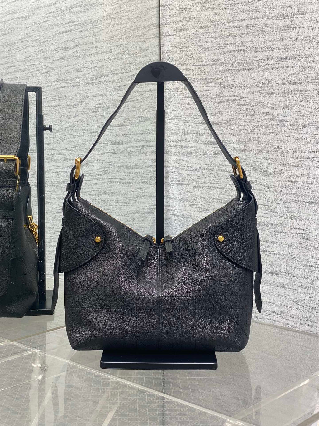 CD VOYAGE Handbag 23cm Black Cowhide