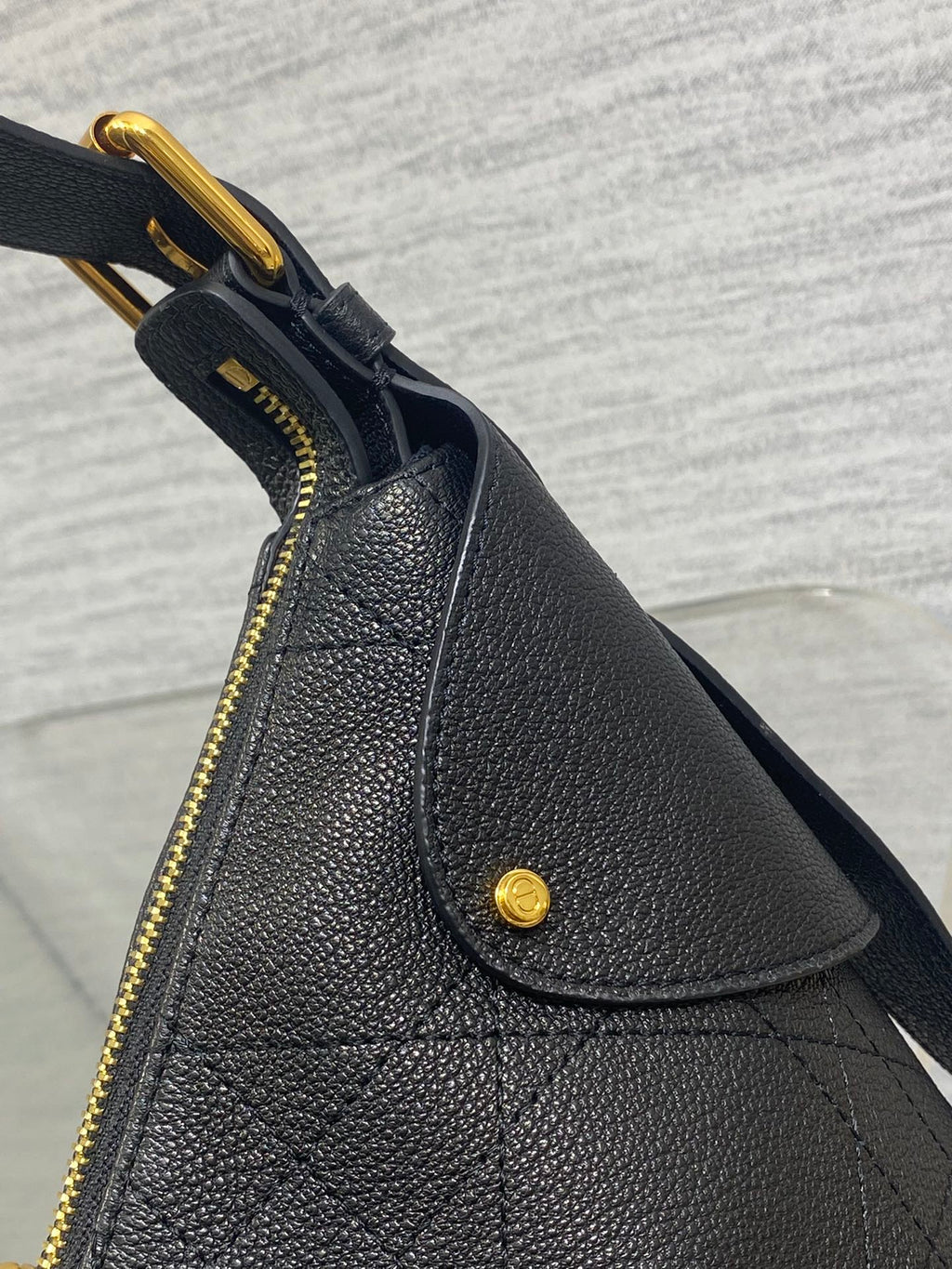 CD VOYAGE Handbag 23cm Black Cowhide