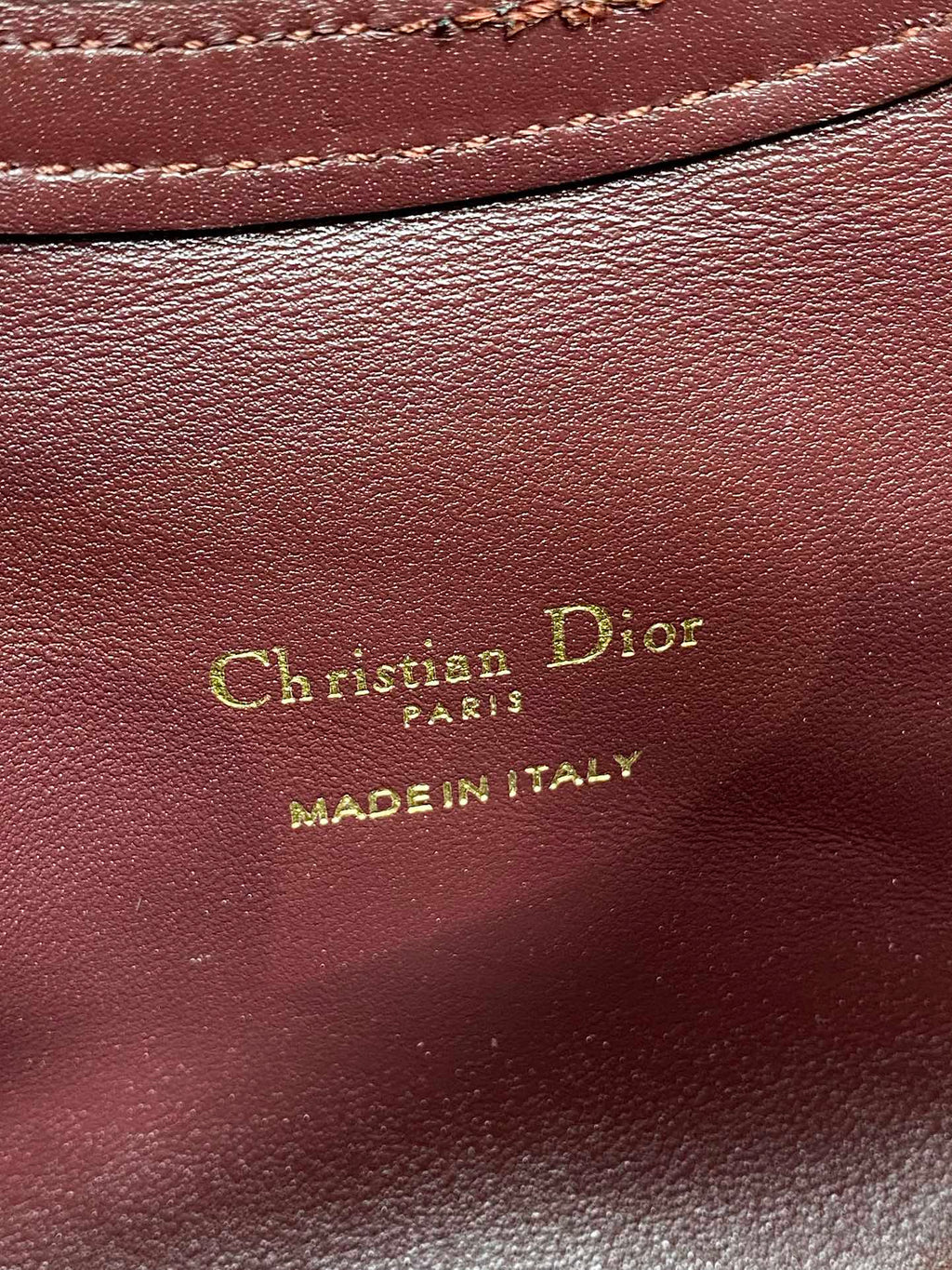 CD Jolie Top Handle Mini Chain Bag 19cm Burgundy Cowhide