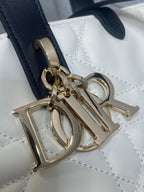 CD Small Toujours Vertical 18cm White and Black Lambskin