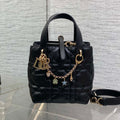 CD Toujours Vertical Small Built-In Lucky Charm Chain 18cm Black Lambskin