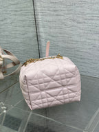 CD Toujours Vertical Small Built-In Lucky Charm Chain 18cm Pink Lambskin