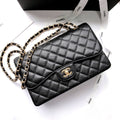 CC Classic Jumbo 30cm Black Caviar Gold Hardware