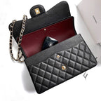 CC Classic Jumbo 30cm Black Caviar Gold Hardware