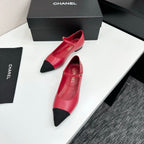 CC 25SS Pointed-Toe Mary Janes Red Cowhide 490140