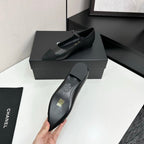 CC 25SS Pointed-Toe Mary Janes Black Cowhide 490137