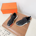 HM 25VS Lift Slip-On Sneakers Black Cowhide Down Fabric 492930