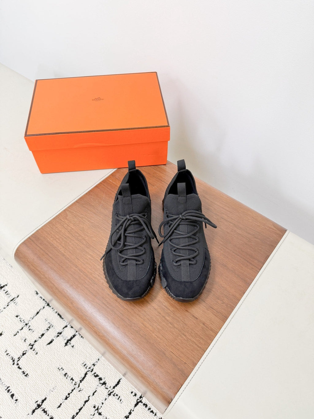 HM 25VS Lift Slip-On Sneakers Full Black Suede Down Fabric 492935