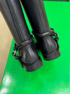 BV 25FW James Boots With Coaxial Detailing And Signature Metal Triangle in Black Calfskin