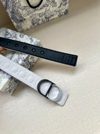CD Belt 35mm White Black Leather Buckle 593666