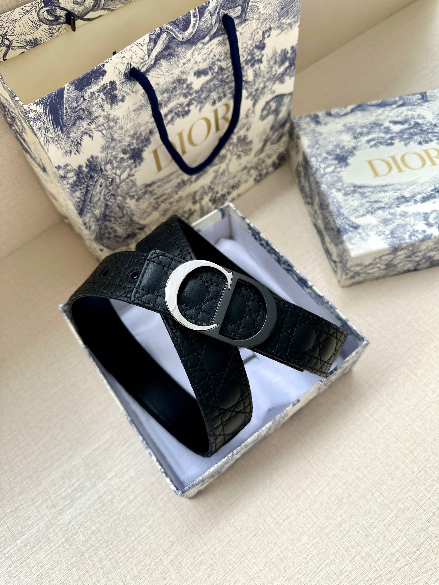 CD Belt 35mm Black Leather Buckle 593664