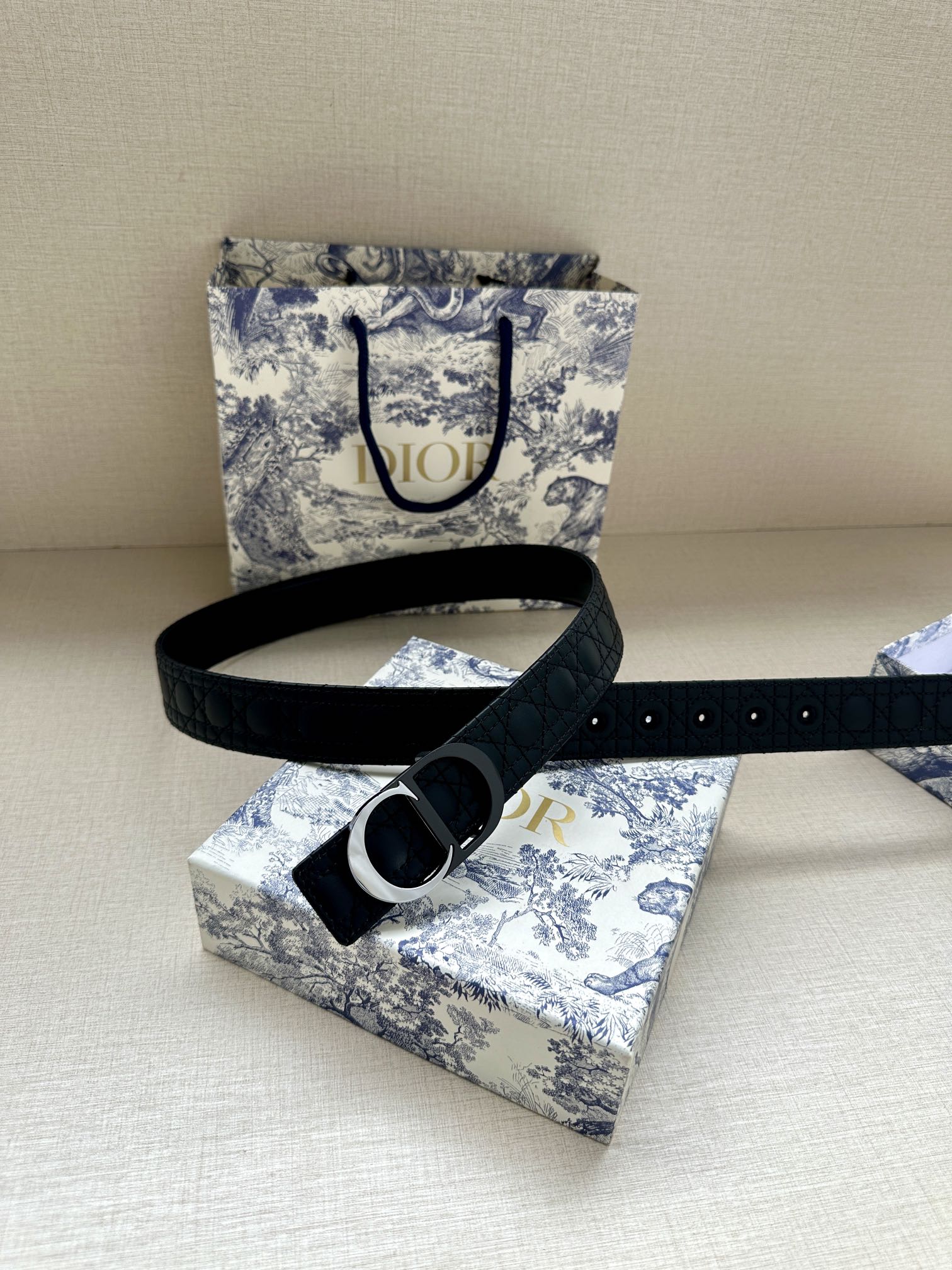 CD Belt 35mm Black Leather Buckle 593665
