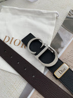 CD Reversible Belt 35mm Black Brown Leather Buckle