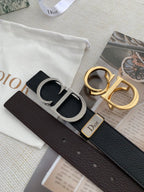 CD Reversible Belt 35mm Black Brown Leather Buckle