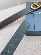 CD Belt 35mm Brown Black Leather Gold Buckle